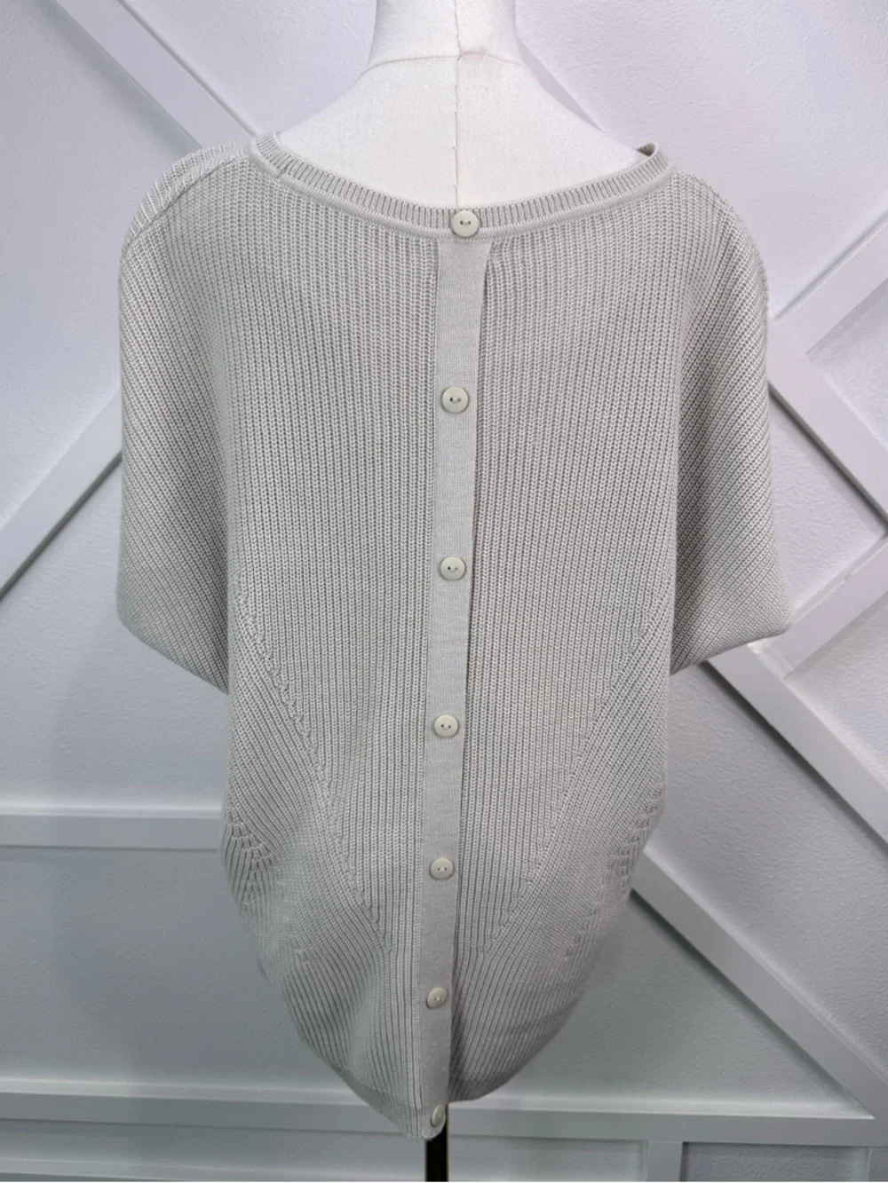 Mersea Camden Short Sleeve Drop Shoulder Sweater Relaxed Fit Beige One Size